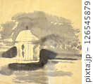 多摩湖　水墨画 126545879