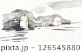 多摩湖　水墨画 126545880