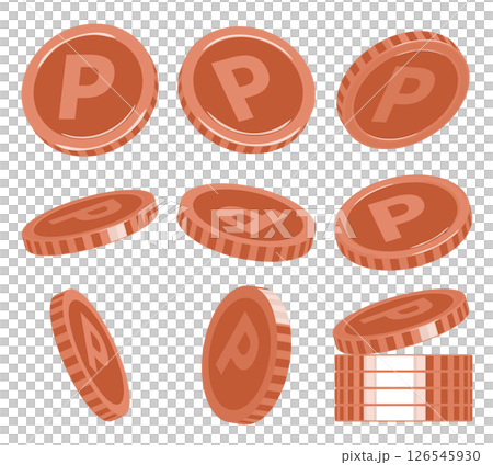 Simple bronze point coin illustration image material set bulk sale Simple bronze point coin illustration image material set bulk sale 126545930