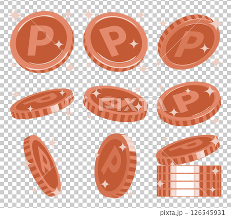 Sparkling bronze point coin illustration image material set bulk sale Sparkling bronze point coin illustration image material set bulk sale 126545931