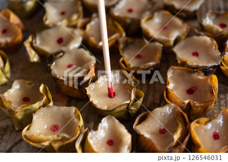 Nian gao or Chinese New Year's cake is sweet food Nian gao or Chinese New Year's cake is sweet food 126546031