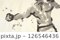 ボクシング　水墨画 126546436