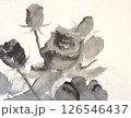 薔薇　水墨画 126546437
