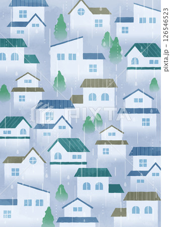 雨の住宅街 126546523