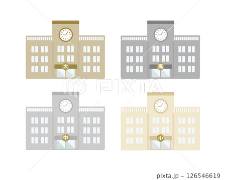 学校の校舎  イラストセット 126546619