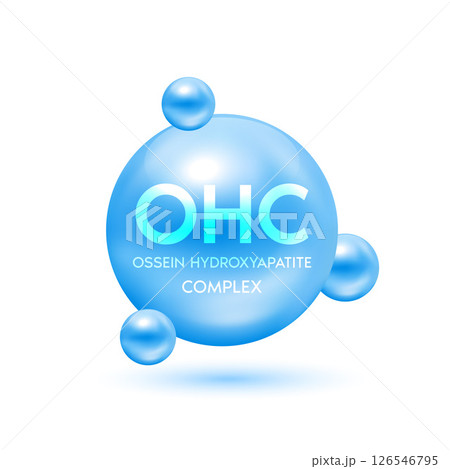 Ossein hydroxyapatite complex (OHC) Natural nutrients extracted from bovine bones food supplement bone and joints. Vitamins minerals products template design. Medical concepts. 3D Vector. Ossein hydroxyapatite complex (OHC) Natural nutrients extracted from bovine bones food supplement bone and joints. Vitamins minerals products template design. Medical concepts. 3D Vector. 126546795