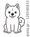 正面を向いてお座りしている北海道犬のイラスト 126546833