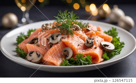 サーモンときのこの彩りサラダ2 126547115