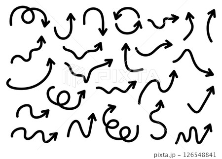 手描き風のかわいい矢印のアイコンセット 手描き風のかわいい矢印のアイコンセット 126548841
