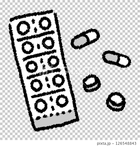 藥丸和膠囊片劑的可愛醫學插圖 藥丸和膠囊片劑的可愛醫學插圖 126548843