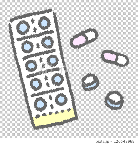 手描き風のかわいい薬のイラスト 手描き風のかわいい薬のイラスト 126548969