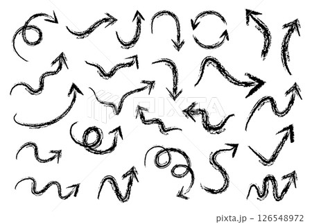 手描きの矢印のアイコンセット 手描きの矢印のアイコンセット 126548972
