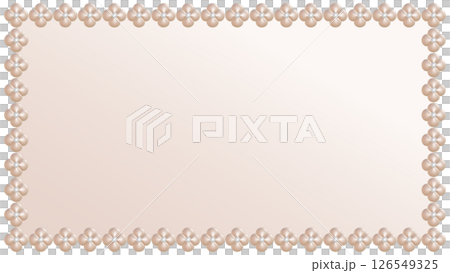 3DCG illustration of a pink flower pearl frame. Pearl plates arranged in a rectangular shape in 16:9. 3DCG illustration of a pink flower pearl frame. Pearl plates arranged in a rectangular shape in 16:9. 126549325