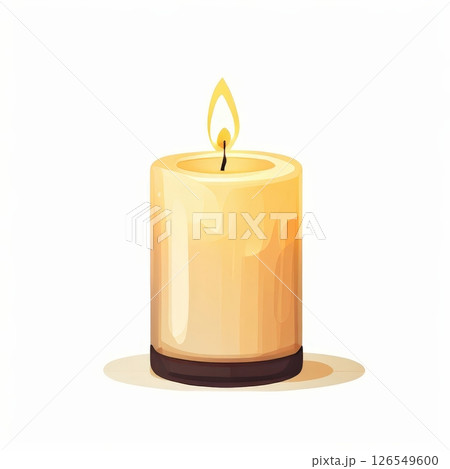 an AI Image Generator, Orange Candle with Burning Flame 126549600