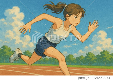 疾走するアスリート 疾走するアスリート 126550073