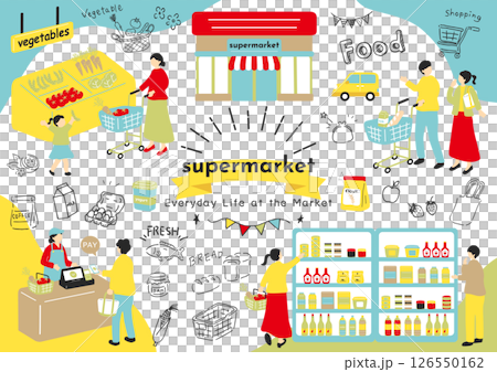 People shopping at the supermarket 126550162