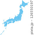 日本地図　ドット構成　四角 126550197
