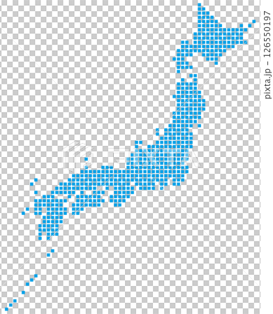 Map of Japan, dot composition, square 126550197