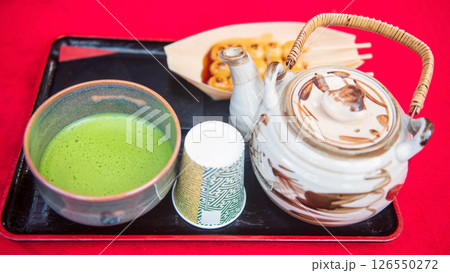 Matcha green tea and Japanese Dango, Eikando temple, Kyoto Matcha green tea and Japanese Dango, Eikando temple, Kyoto 126550272