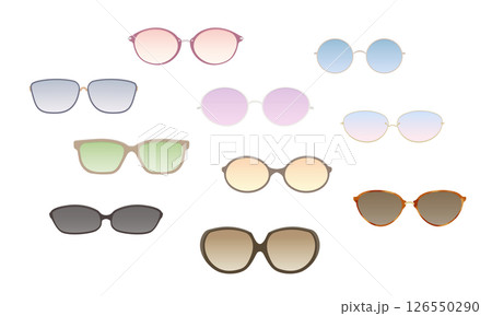 様々なサングラスのイラスト 様々なサングラスのイラスト 126550290