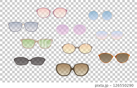 様々なサングラスのイラスト 様々なサングラスのイラスト 126550290