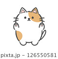 両手を挙げるぽっちゃりねこ 126550581
