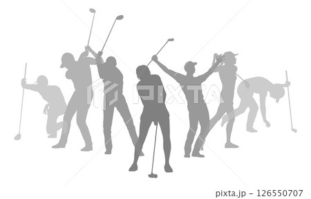 Golfers Golfing Silhouette Golf People Silhouettes Golfers Golfing Silhouette Golf People Silhouettes 126550707