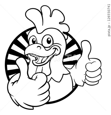 Chicken Cartoon Rooster Cockerel Bird Mascot Chicken Cartoon Rooster Cockerel Bird Mascot 126550741