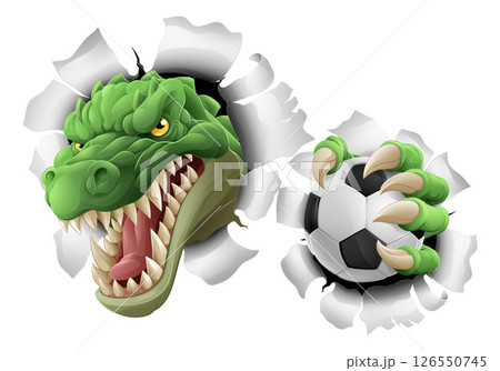 Crocodile Dinosaur Alligator Soccer Sports Mascot Crocodile Dinosaur Alligator Soccer Sports Mascot 126550745