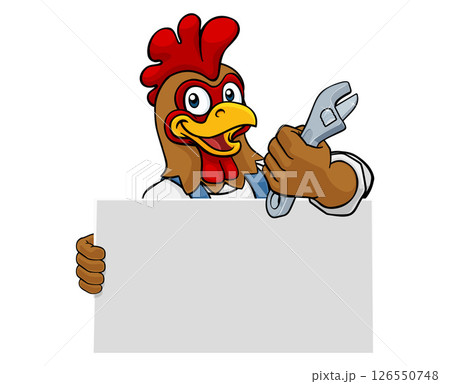 Rooster Mechanic Plumber Spanner Wrench Handyman Rooster Mechanic Plumber Spanner Wrench Handyman 126550748