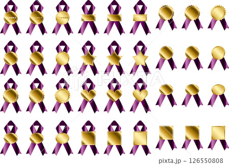 ラベル、リボン、13紫 ラベル、リボン、13紫 126550808