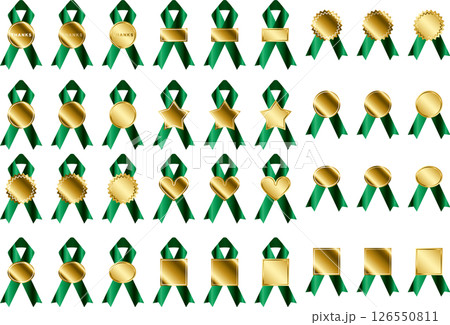 ラベル、リボン、17緑 126550811