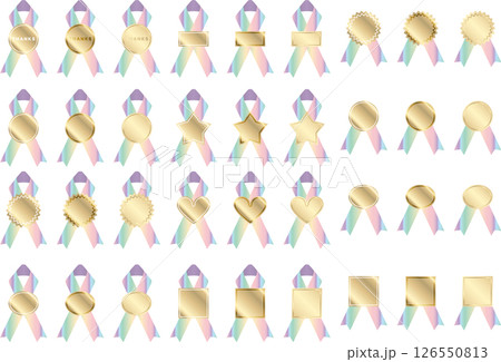 ラベル、リボン、20虹淡 126550813