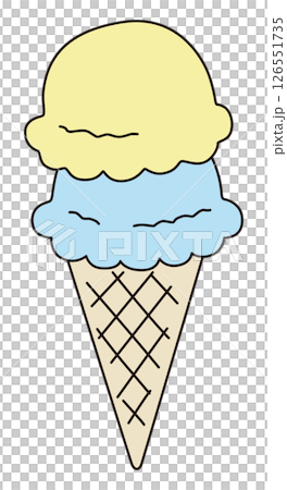 Vector illustration of cute ice cream. Double, dessert 126551735