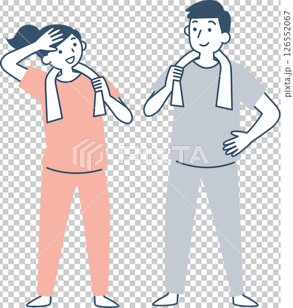 年輕女性和男性鍛煉 126552067