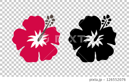 Hibiscus flat design icon set vector illustration 126552076
