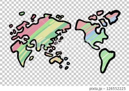 一張簡單的、粗略手繪的世界地圖 126552225