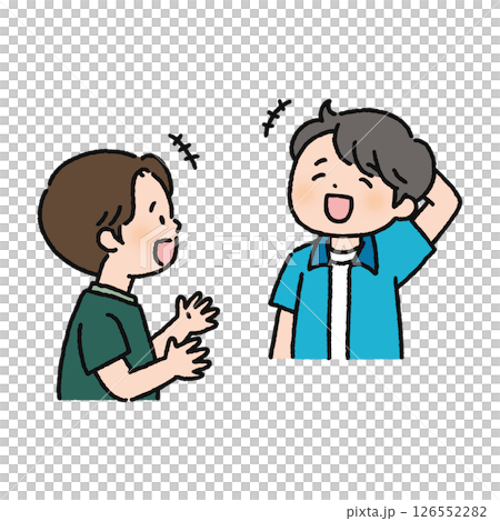 兩個人開心地聊天 126552282