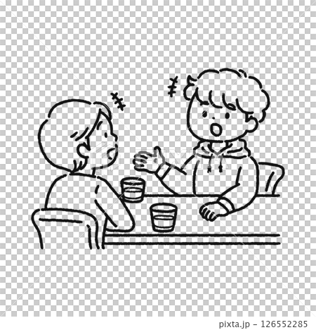 People having a discussion - line drawing 126552285