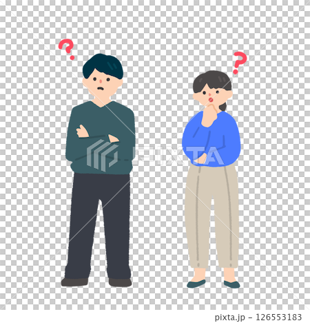 Young men and women with doubts 126553183