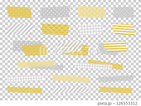 可愛圖案的遮蔽膠帶插圖套裝（金色和銀色） 126553312