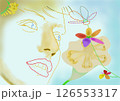 花と鼻のイラスト 126553317