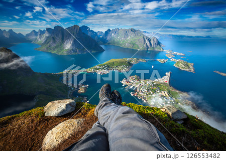 Lofoten archipelago Fisheye lens. cc of the Lofoten Islands. Lofoten archipelago Fisheye lens. cc of the Lofoten Islands. 126553482