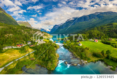 Beautiful Nature Norway aerial photography. 126553485