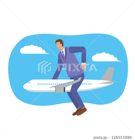 ビジネスマンと飛行機 126553990