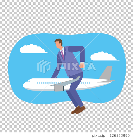 ビジネスマンと飛行機 126553990