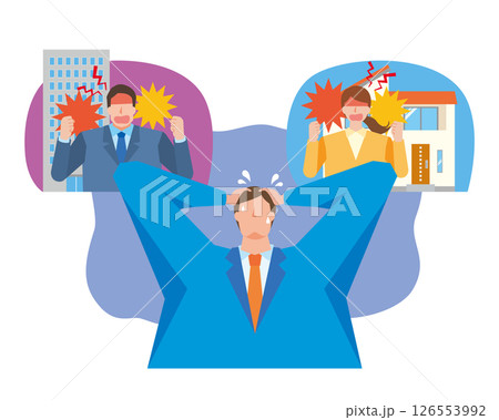 会社と家庭の板ばさみになる男性 126553992