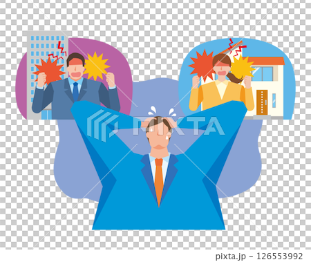 会社と家庭の板ばさみになる男性 126553992