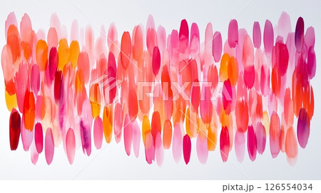 赤やピンクの水彩の背景、ペイント筆致 126554034