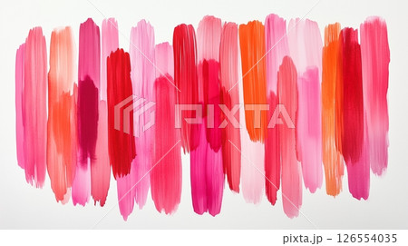 赤やピンクの水彩の背景、ペイント筆致 126554035